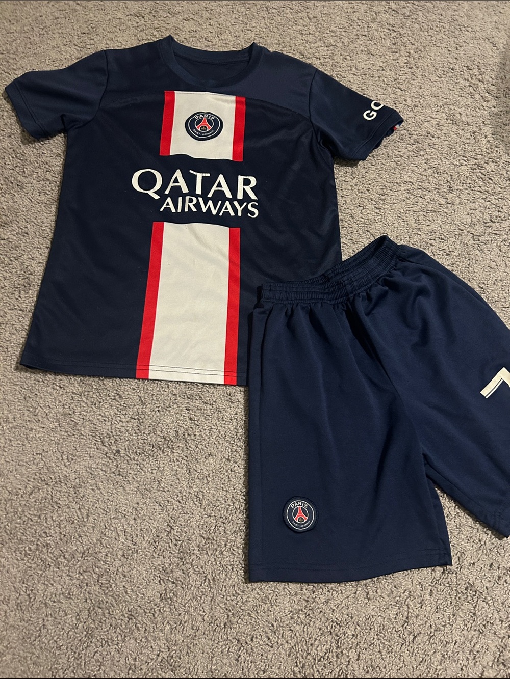 Qatar airways jersey set with top and shorts MBAPPE 7